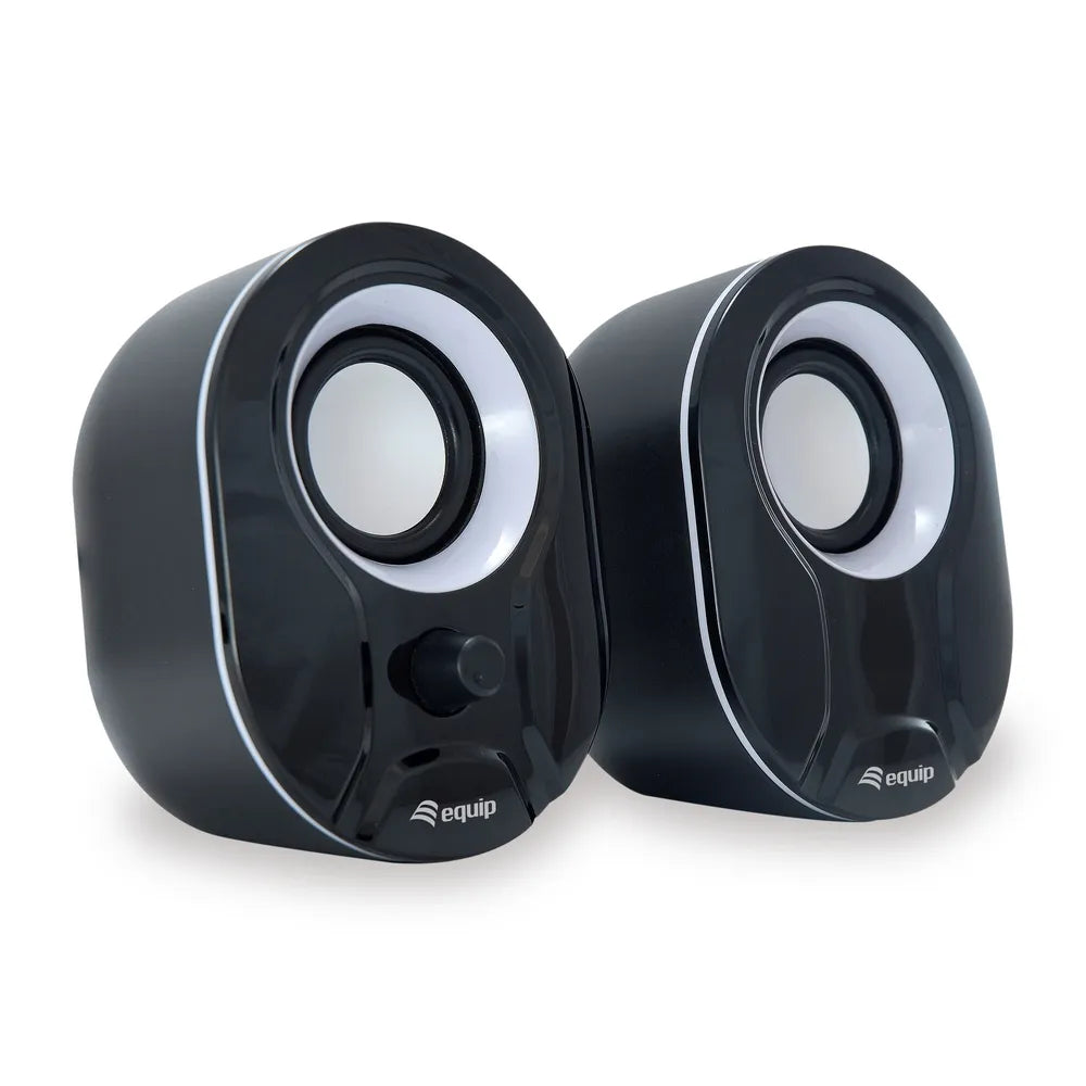 EQUIP 245333 Stereo-2.0-Speaker, Black/White [Black with white]