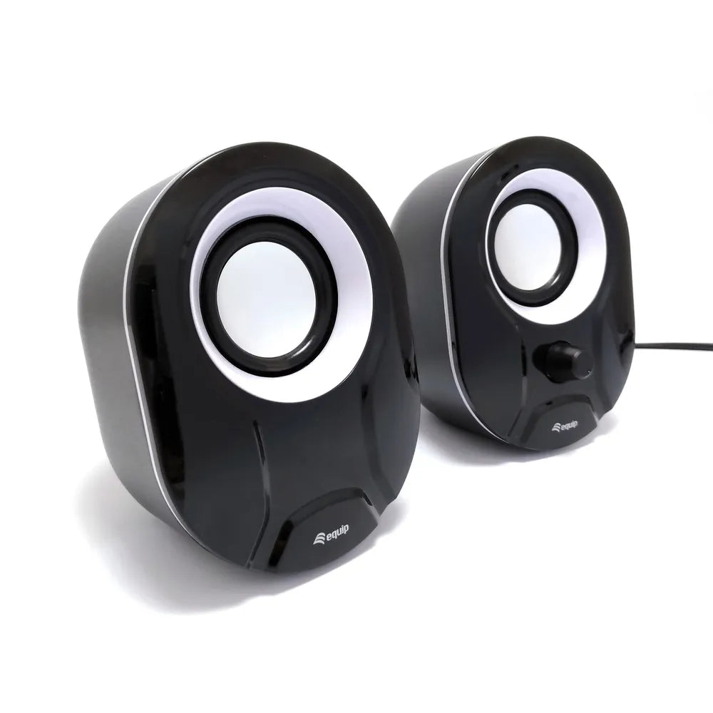 EQUIP 245333 Stereo-2.0-Speaker, Black/White [Black with white]