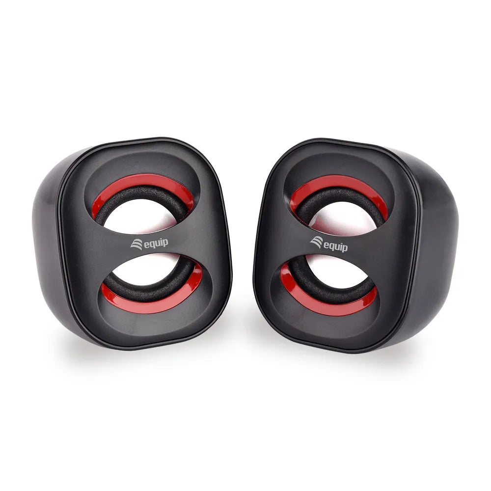 EQUIP 245331 Mini USB-Speaker, Black/Red [Black and Red]