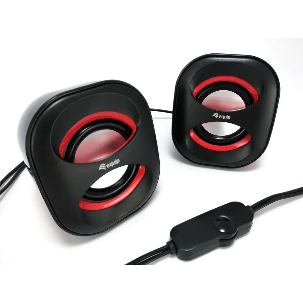 EQUIP 245331 Mini USB-Speaker, Black/Red [Black and Red]