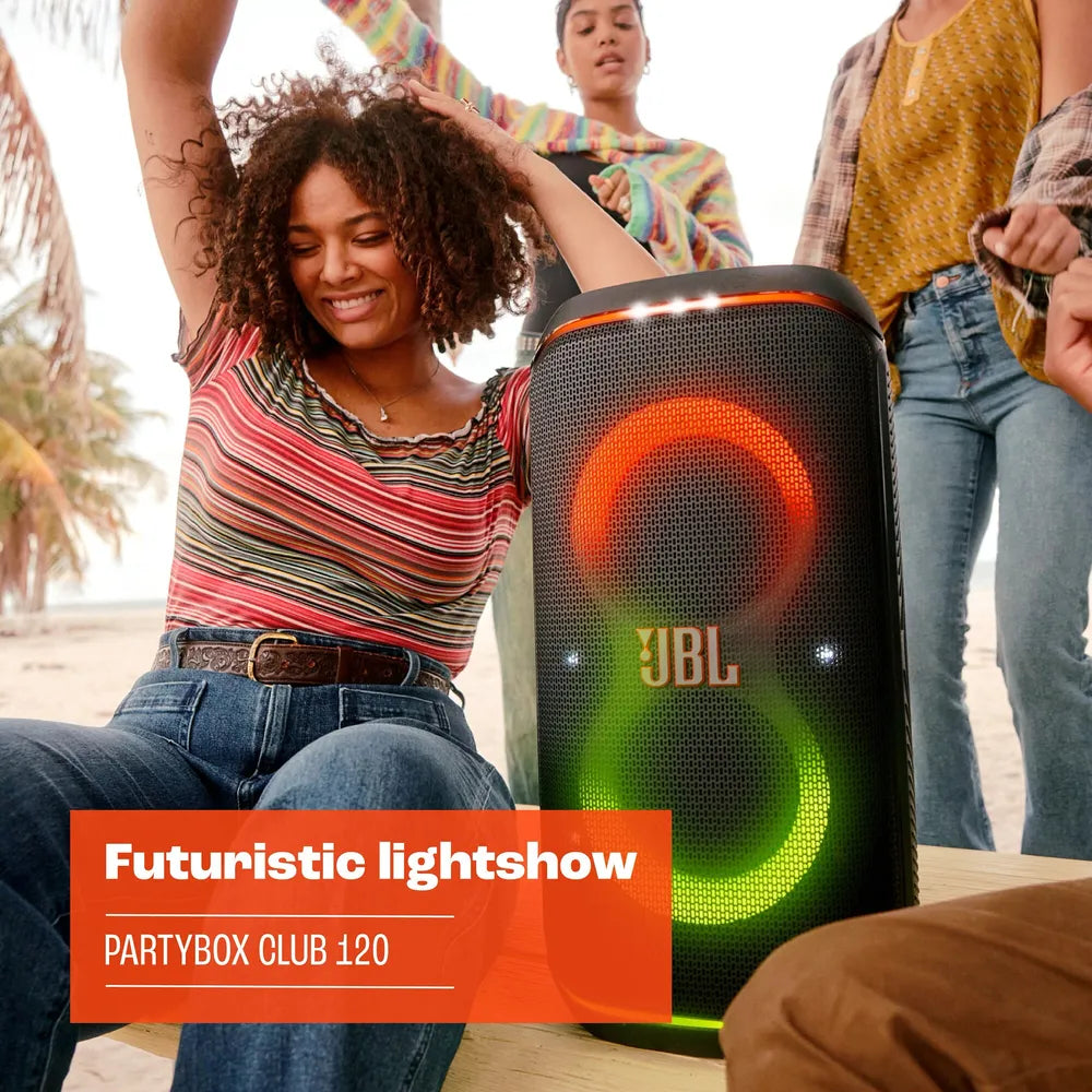 JBL PartyBox Club 120 Bluetooth-Speaker black with Battery and Lichteffekten white