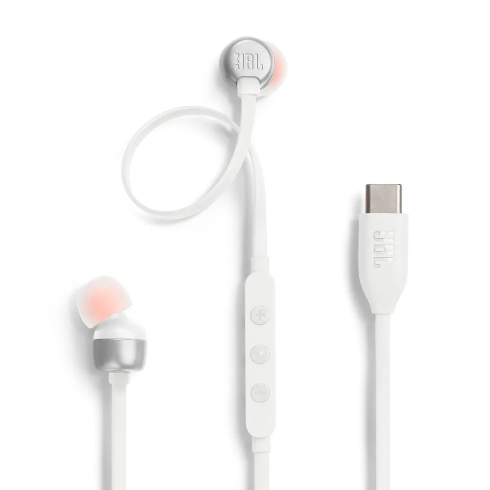 JBL Tune 310C, In-Ear Wired USB-C Headphone with High Resolution, White