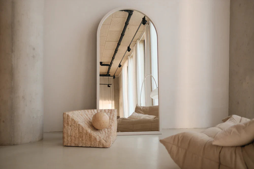 Nova Boogspiegel - Japandi Hout – Taupe – 200×100 cm