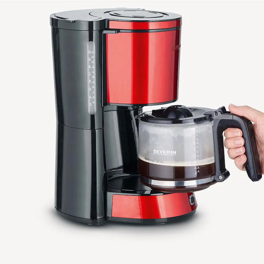 Severin KA 4817 Filter Coffee Machine red/black Glaskanne