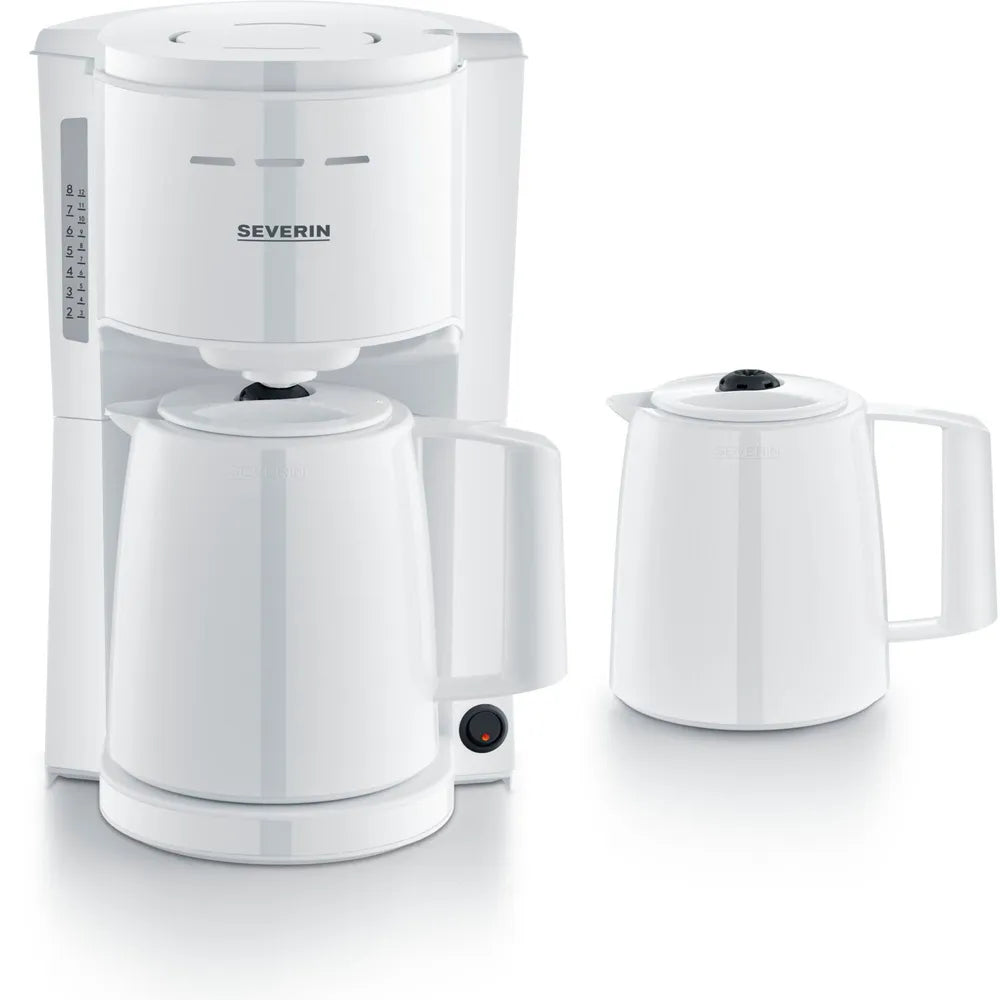 Severin KA 9309 Filter Coffee Machine 2 Thermokannen white