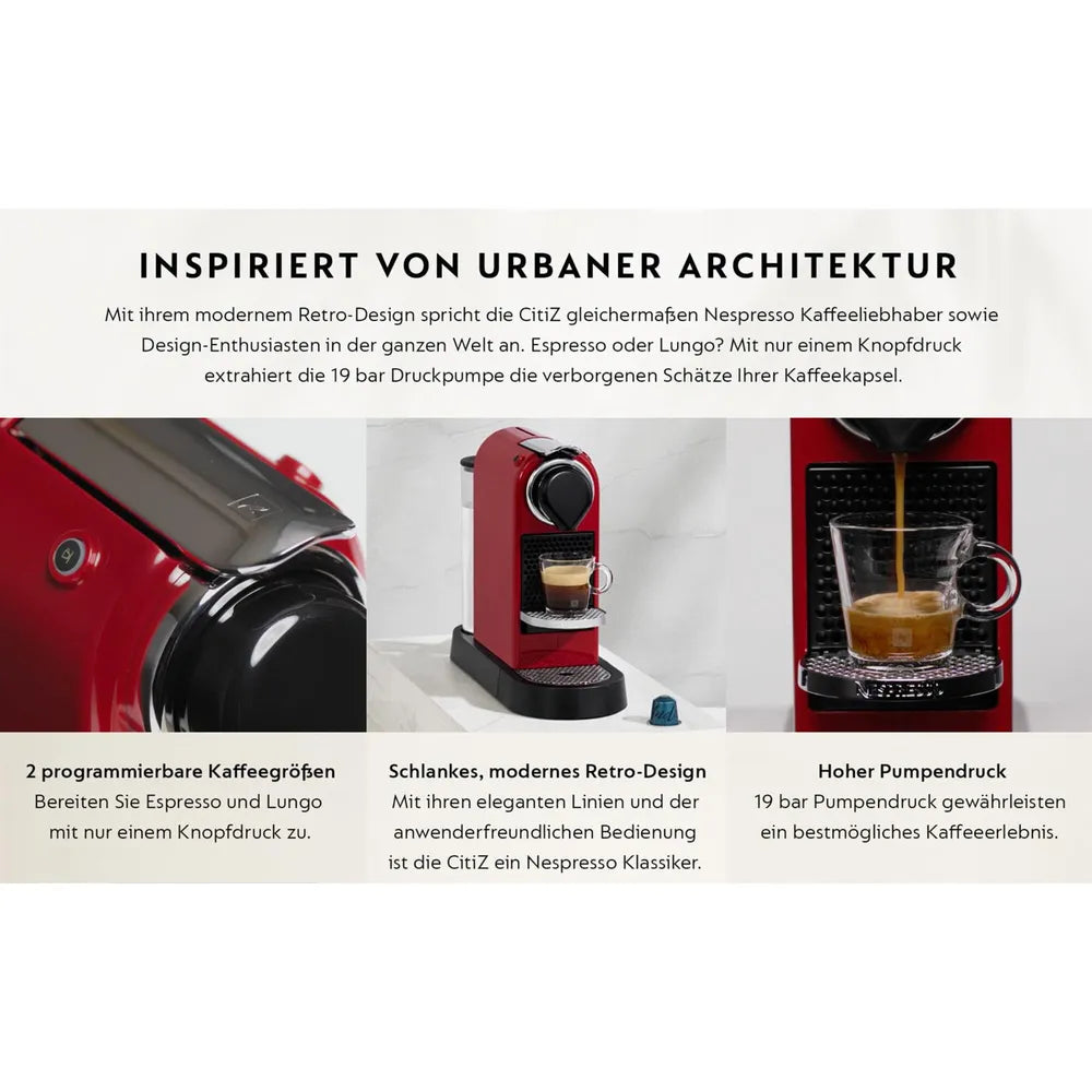 Nespresso Coffee Capsule Machine Krups XN7615 New CitiZ & Milk Red