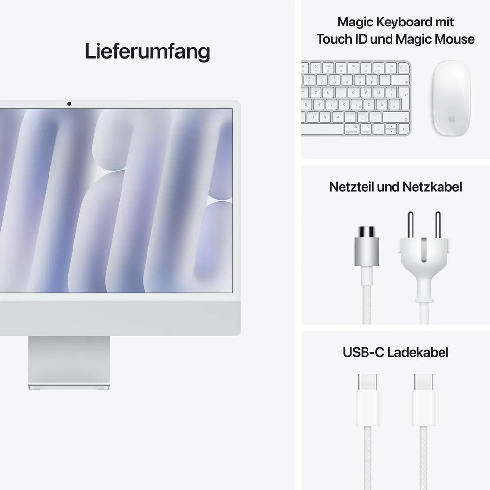 Apple iMac 24" Retina 4,5K 2024 M4/16/512GB 10C GPU Silver MWUV3D/A