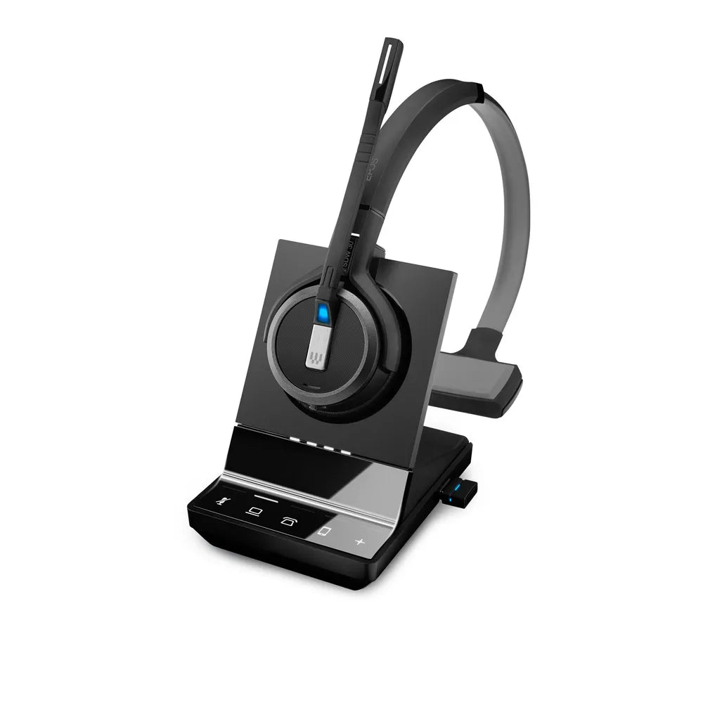 EPOS IMPACT SDW 5036T Mono-DECT-Headset - MS-Teams-Version, Bluetooth (BTD 800 Adapter), EPOS ActiveGard®, Triple-Konnektivität, Noice Cancelling, Multi-Connect, incl.. Basisstation