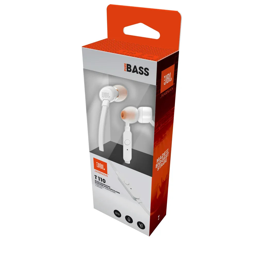 JBL T110 white - In Ear-Headphones with Microphone