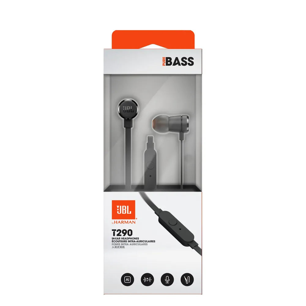 JBL T290 Black - In Ear-Headphones with Microphone