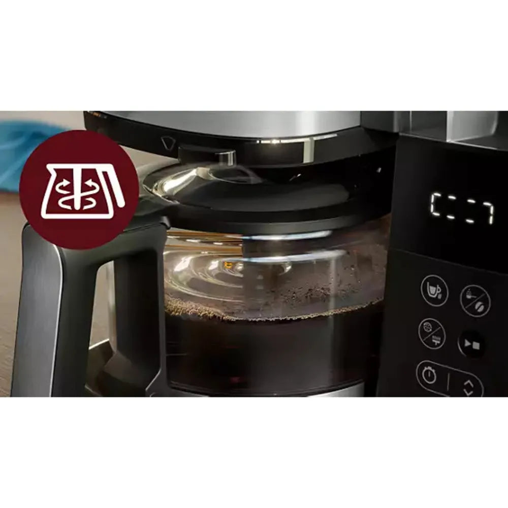 Philips HD7888/01 All-in-1 Brew Coffee Machine with Mahlwerk Black Metall