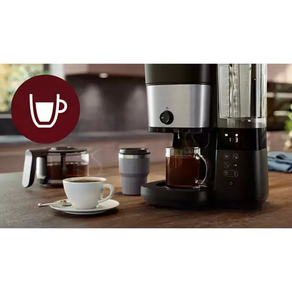 Philips HD7888/01 All-in-1 Brew Coffee Machine with Mahlwerk Black Metall