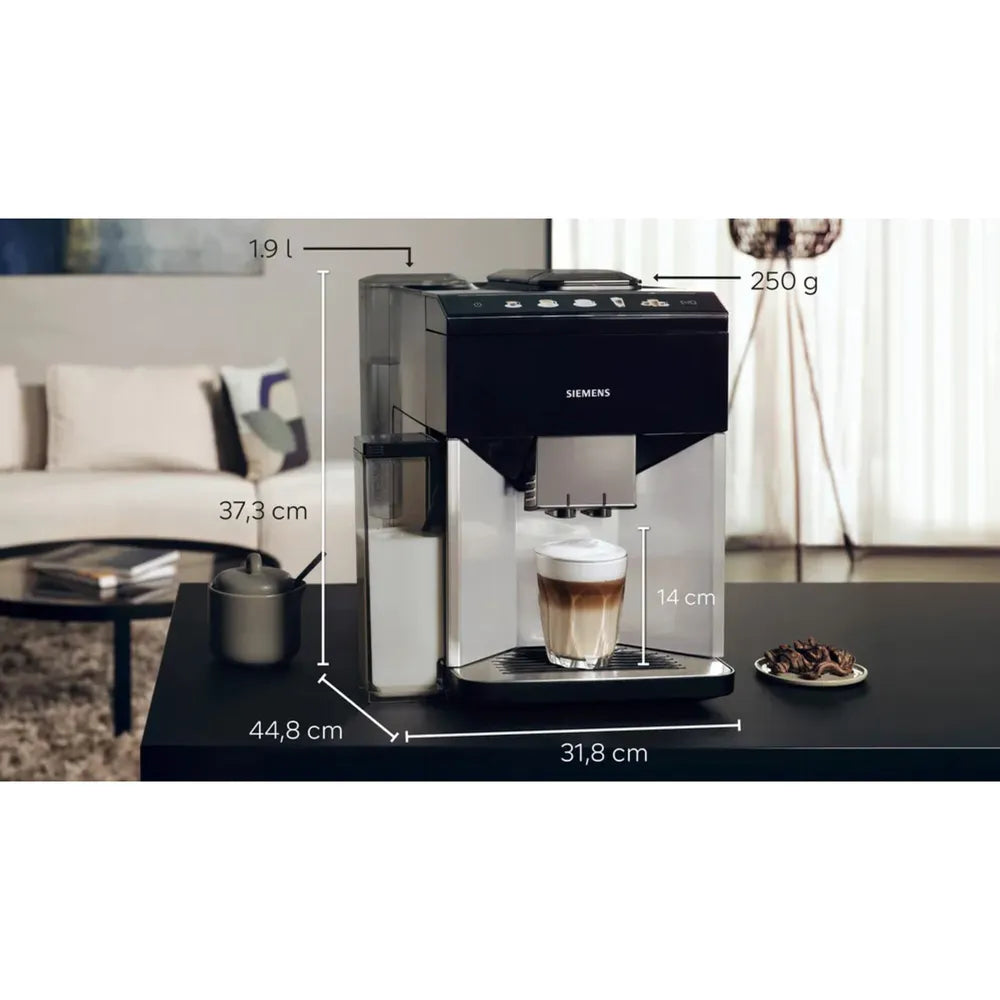 Siemens TQ513D01 EQ.500 integral Automatic Coffee Machine Klavierlack/ Silver