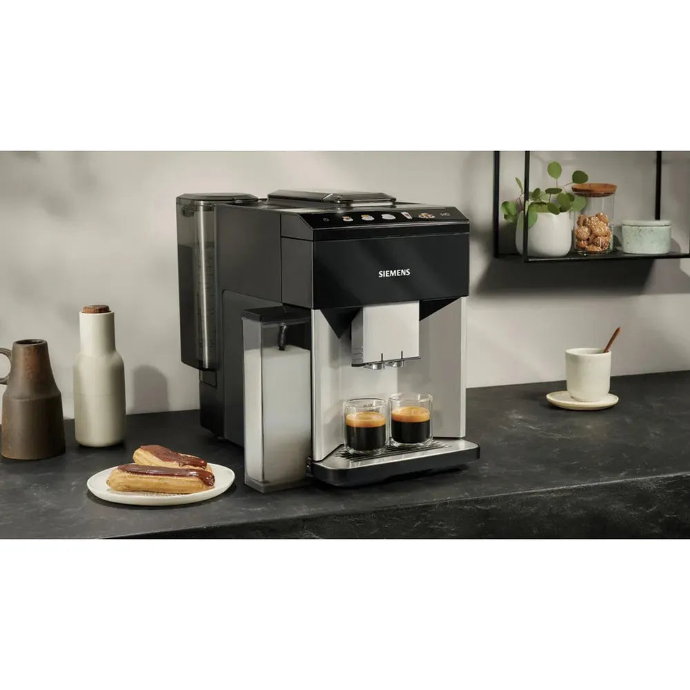 Siemens TQ513D01 EQ.500 integral Automatic Coffee Machine Klavierlack/ Silver