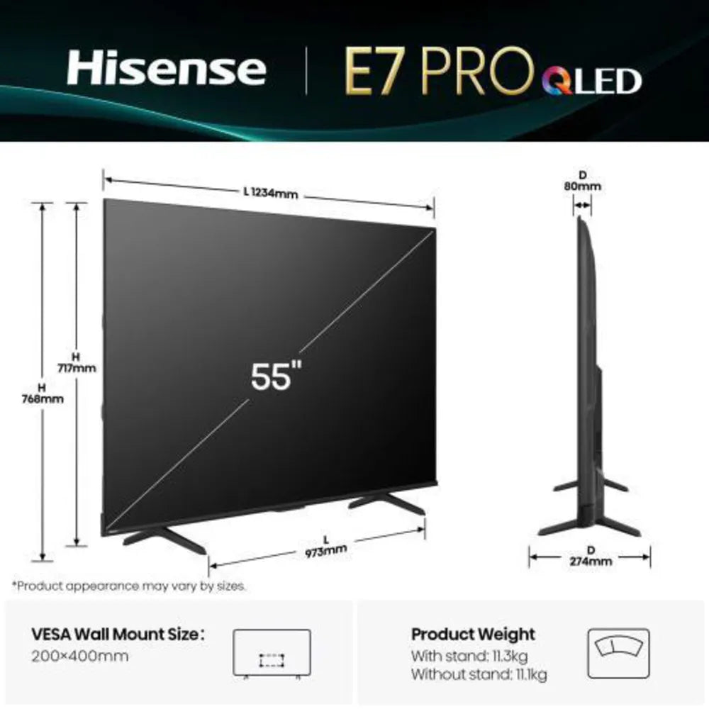 Hisense 55E77Q 139cm 55" 4K QLED Smart TV TV