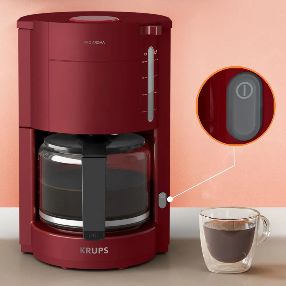 Krups F30905 Pro Aroma Filter Coffee Machine red