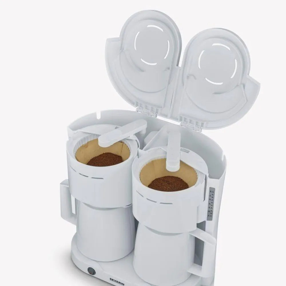 Severin KA 9314 Duo-Filter Coffee Machine with 2 Thermokannen 1000W white