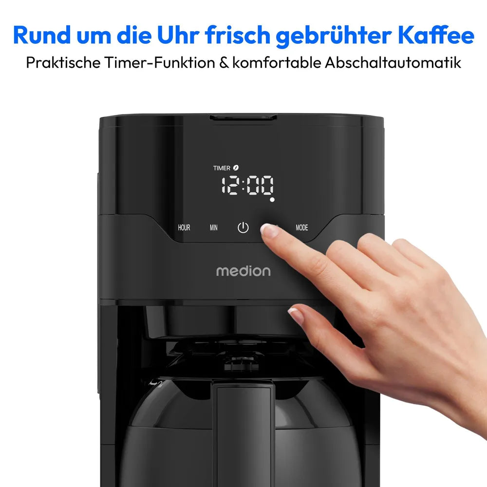 Medion MD18458 Coffee Machine with Thermoskanne matt black