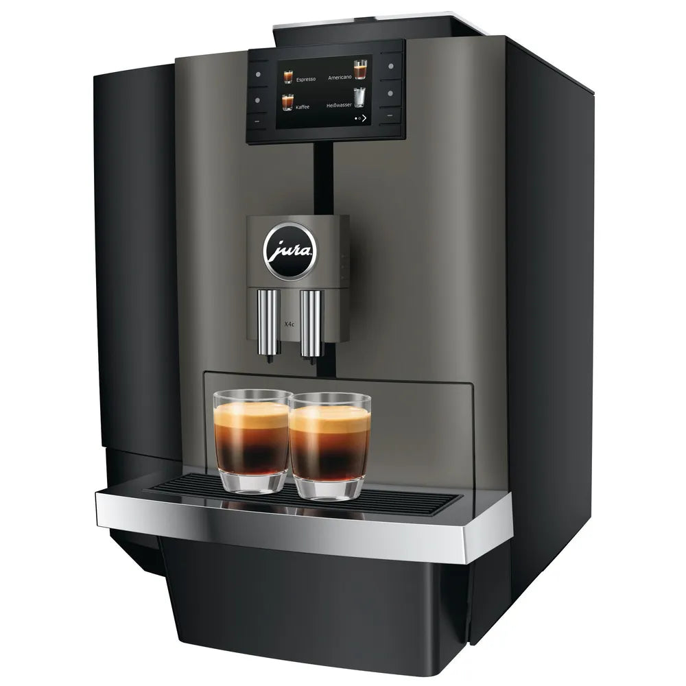 JURA Gastro X4c Dark Inox Professional Automatic Coffee Machine Festwasseranschluß Bandle incl.. Wartungspack
