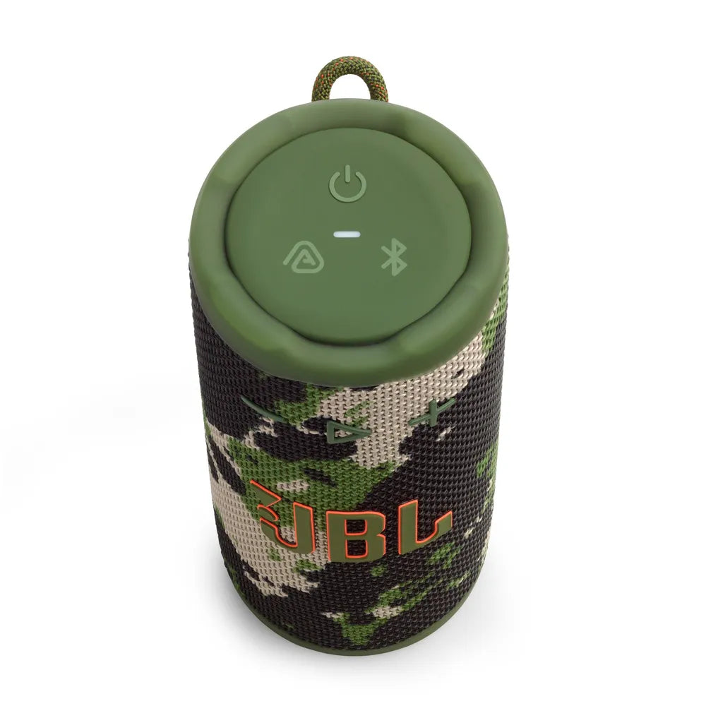 JBL Grip tragbarer Bluetooth-Speaker squad IP68 Auracast Ambient Light flecktarn