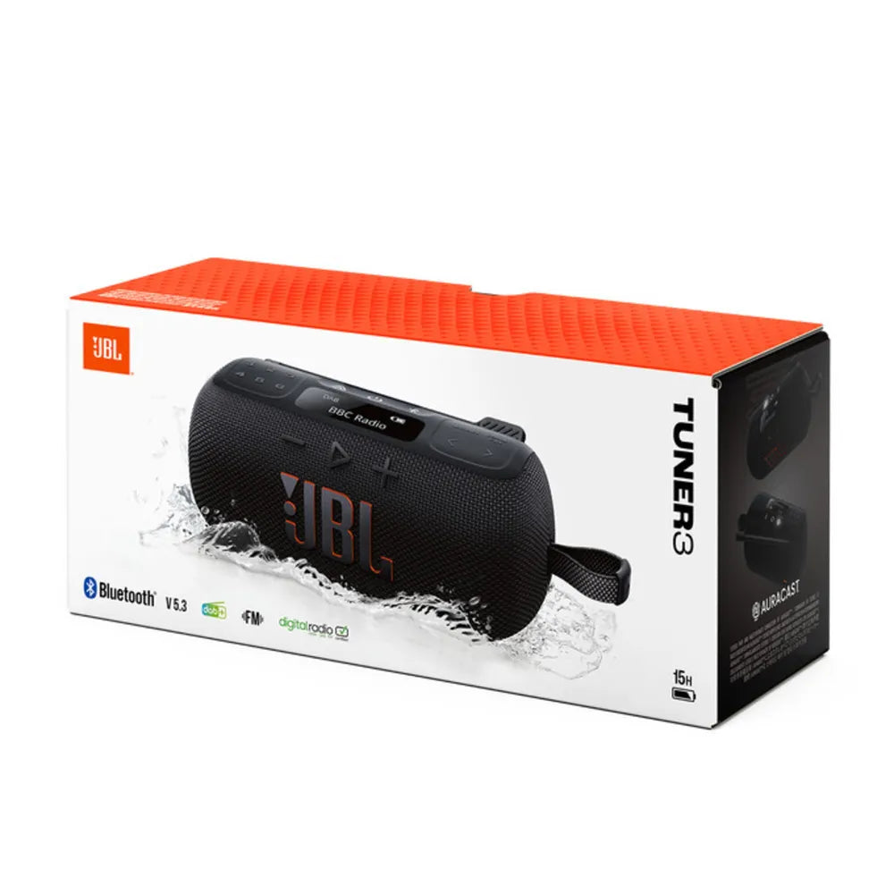JBL Tuner 3 Bluetooth-Speaker with FM/DAB-Tuner black IP67 Auracast