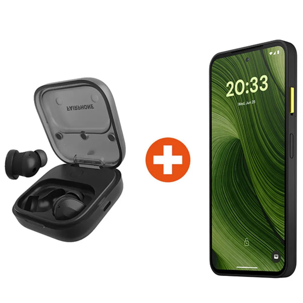 Das Fairphone (Gen. 6) Dual-SIM 8GB/256GB black Android 15 Smartphone + GRATIS Fairbuds True Wireless Earbuds