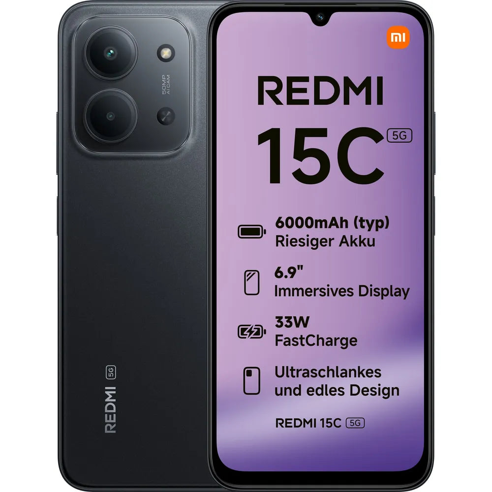Xiaomi Redmi 15C 5G 4GB/128GB Dual-SIM Smartphone midnight black
