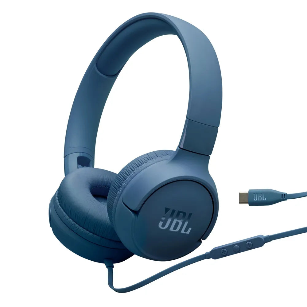 JBL TUNE 520C USB-C kabelgebandener On-Ear-Headphones Microphone blue