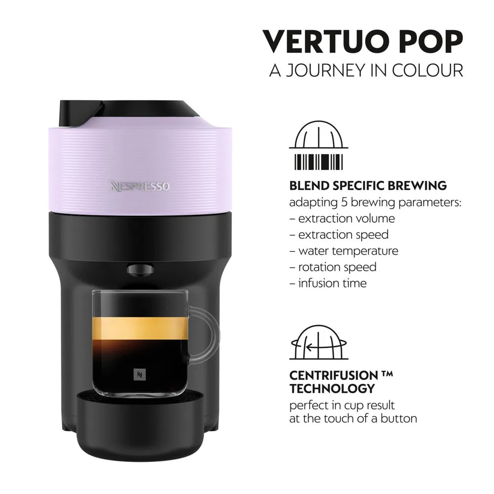 Nespresso Coffee Capsule Machine Krups XN9206 Vertuo Pop Purple