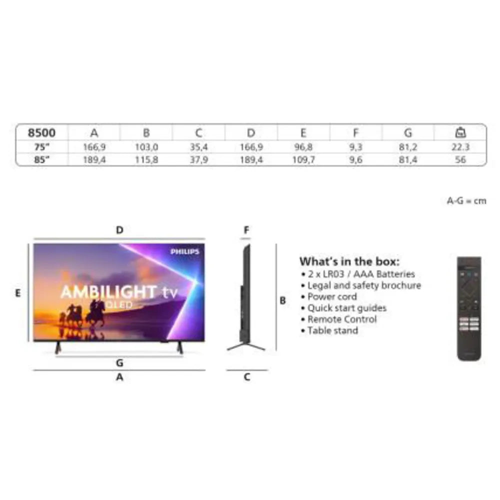 Philips 75PUS8500/12 189cm 75" 4K Ambilight TV