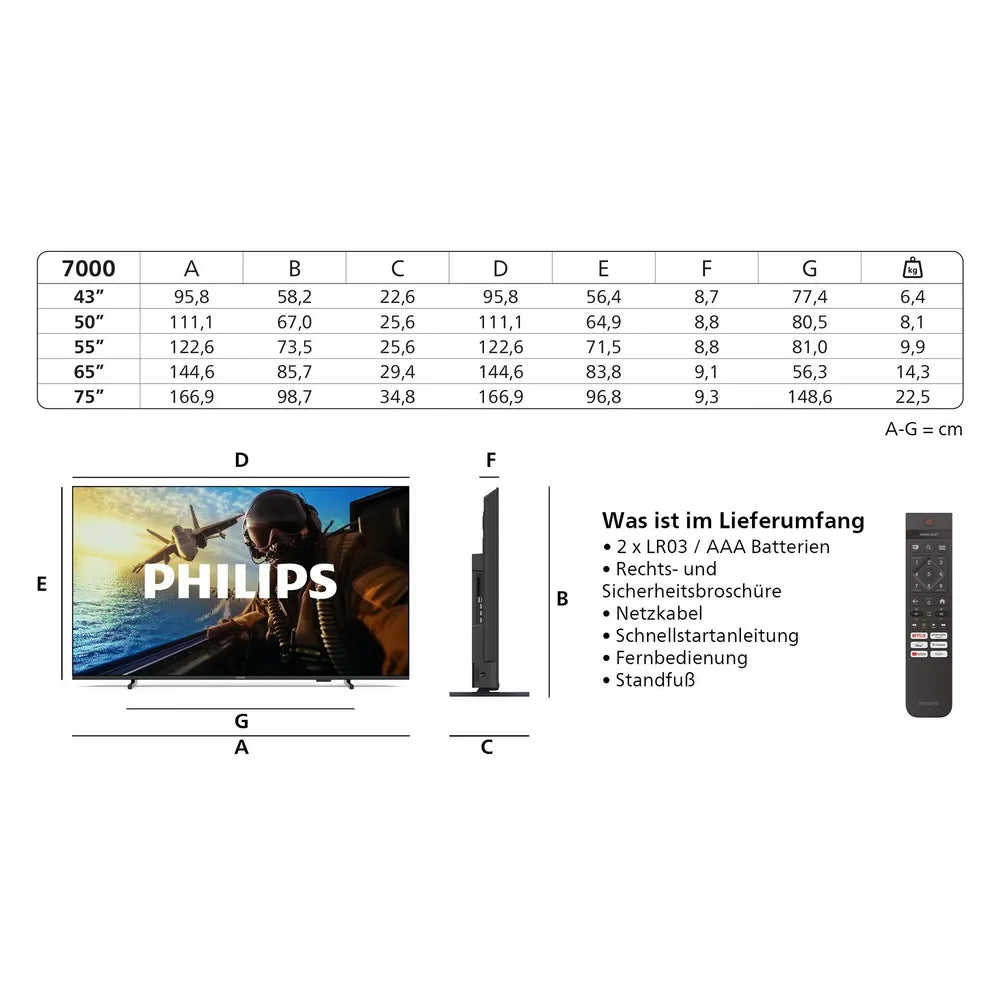 Philips 50PUS7000/12 126cm 50" 4K LED Smart TV TV