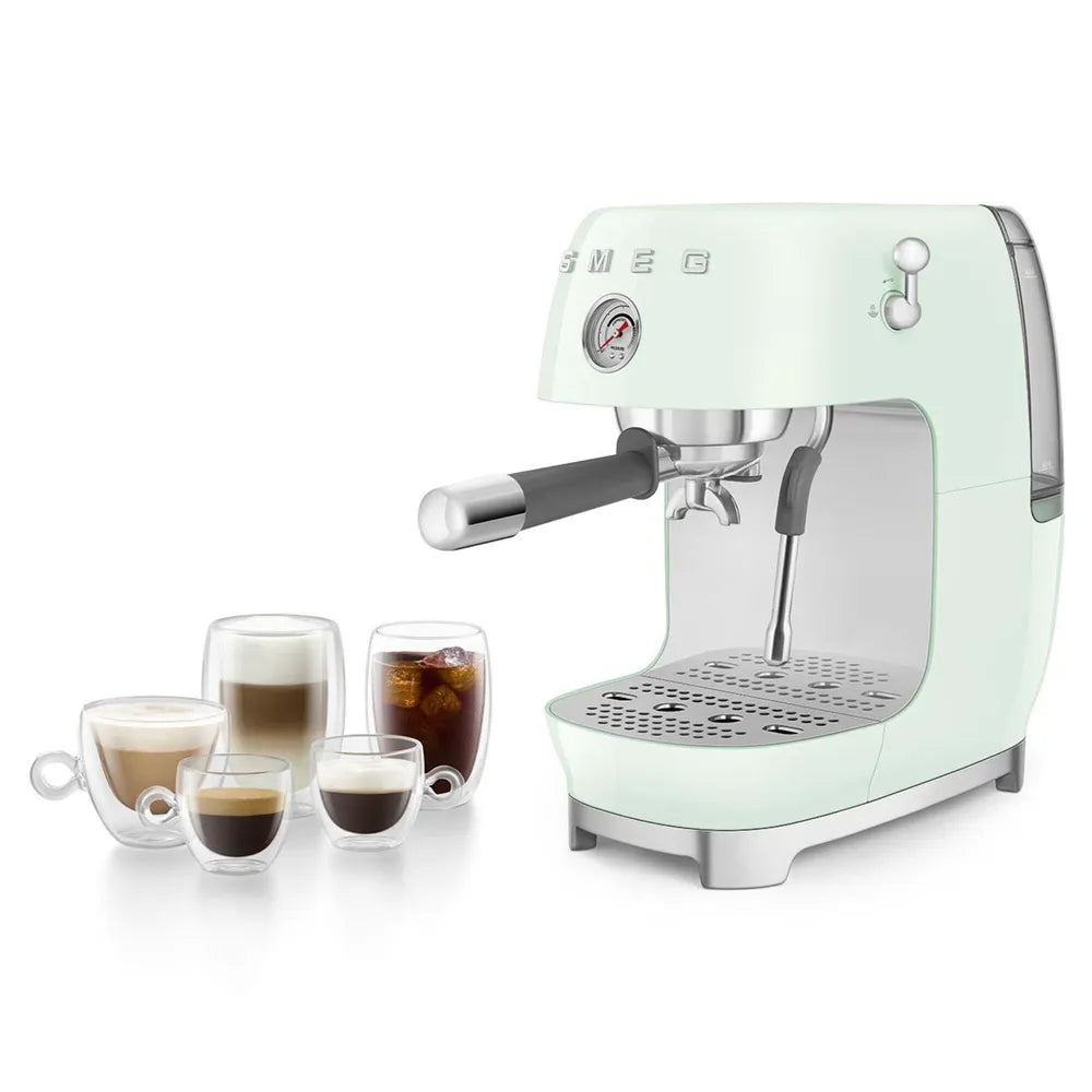 SMEG ECF03PGEU 50's Style Premium-Siebträger-Espresso Machine Pastellgreen