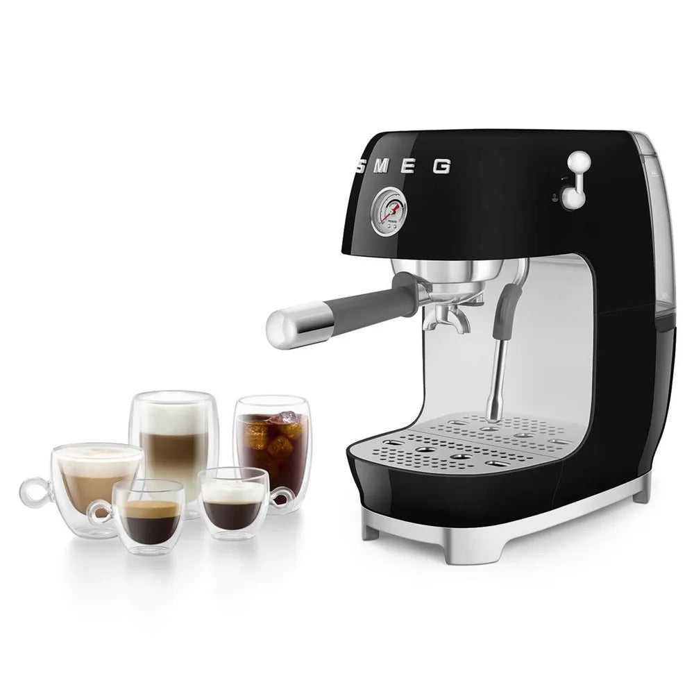 SMEG ECF03BLEU 50's Style Premium-Siebträger-Espresso Machine Black
