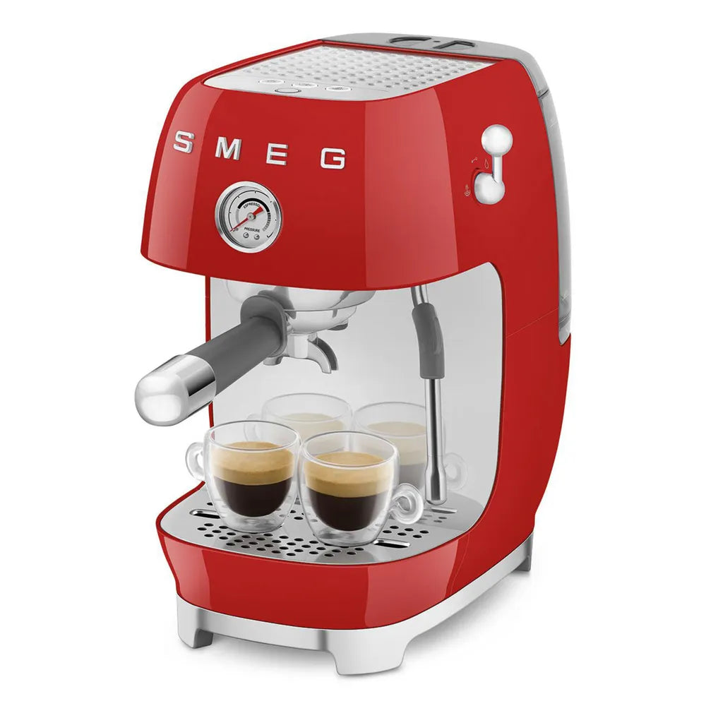 SMEG ECF03RDEU 50's Style Premium-Siebträger-Espresso Machine Red