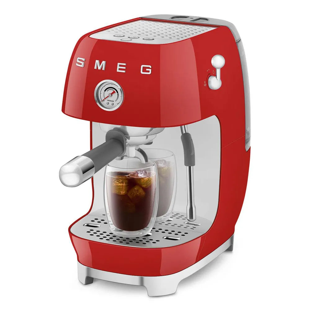 SMEG ECF03RDEU 50's Style Premium-Siebträger-Espresso Machine Red