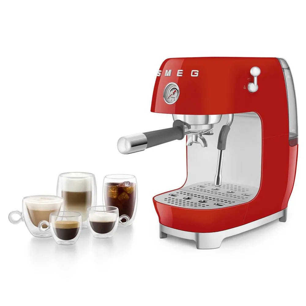 SMEG ECF03RDEU 50's Style Premium-Siebträger-Espresso Machine Red