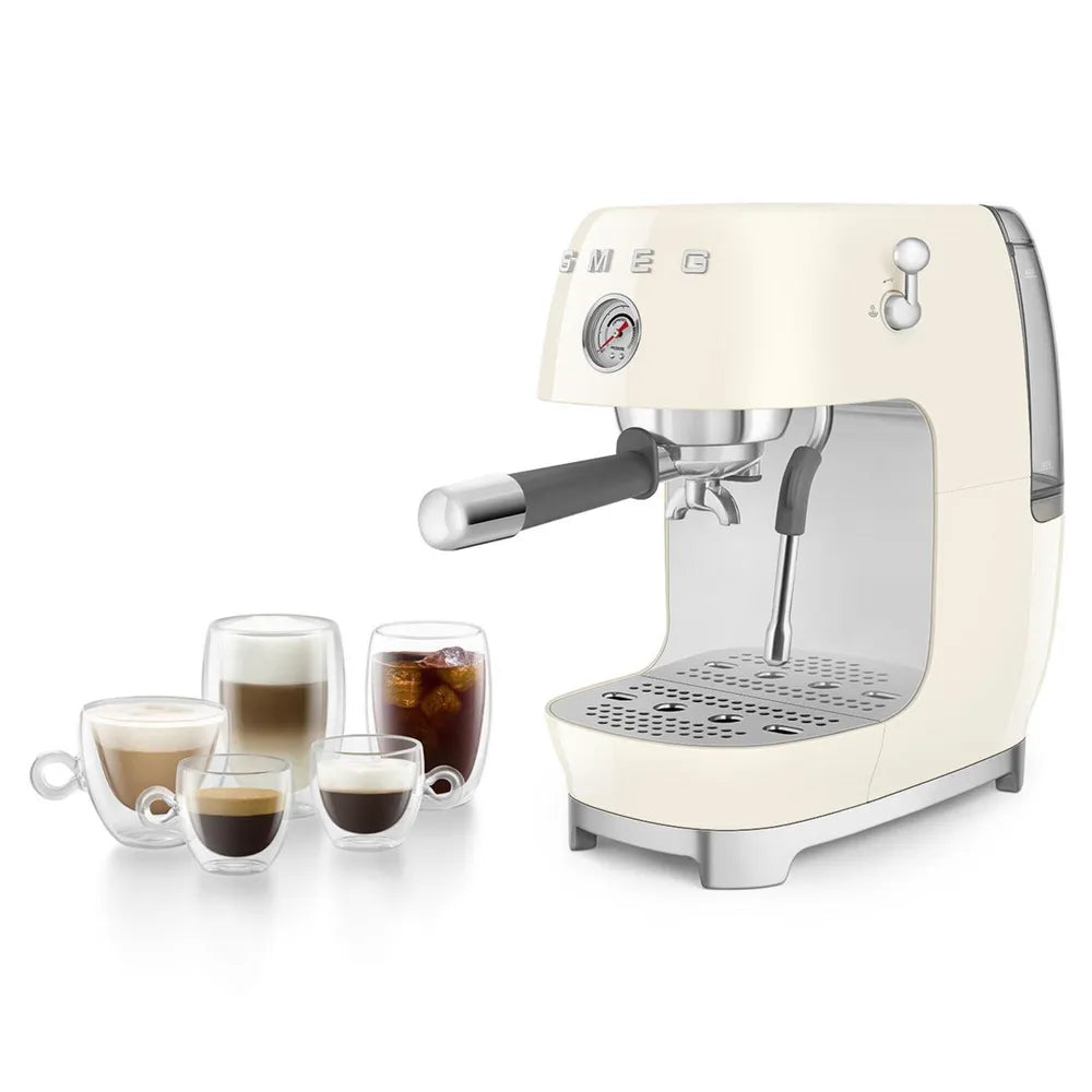 SMEG ECF03CREU 50's Style Premium-Siebträger-Espresso Machine Creme