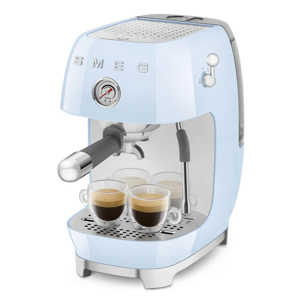 SMEG ECF03PBEU 50's Style Premium-Siebträger-Espresso Machine Pastellblue