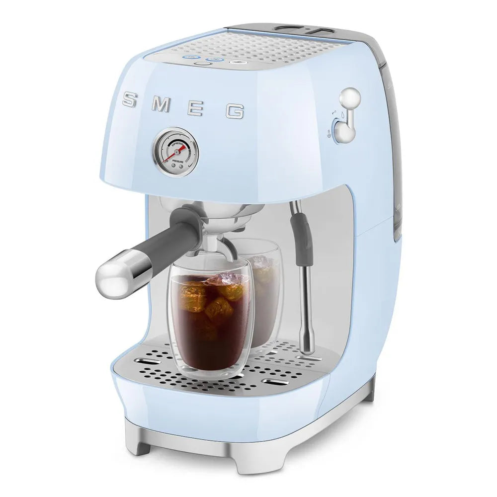 SMEG ECF03PBEU 50's Style Premium-Siebträger-Espresso Machine Pastellblue