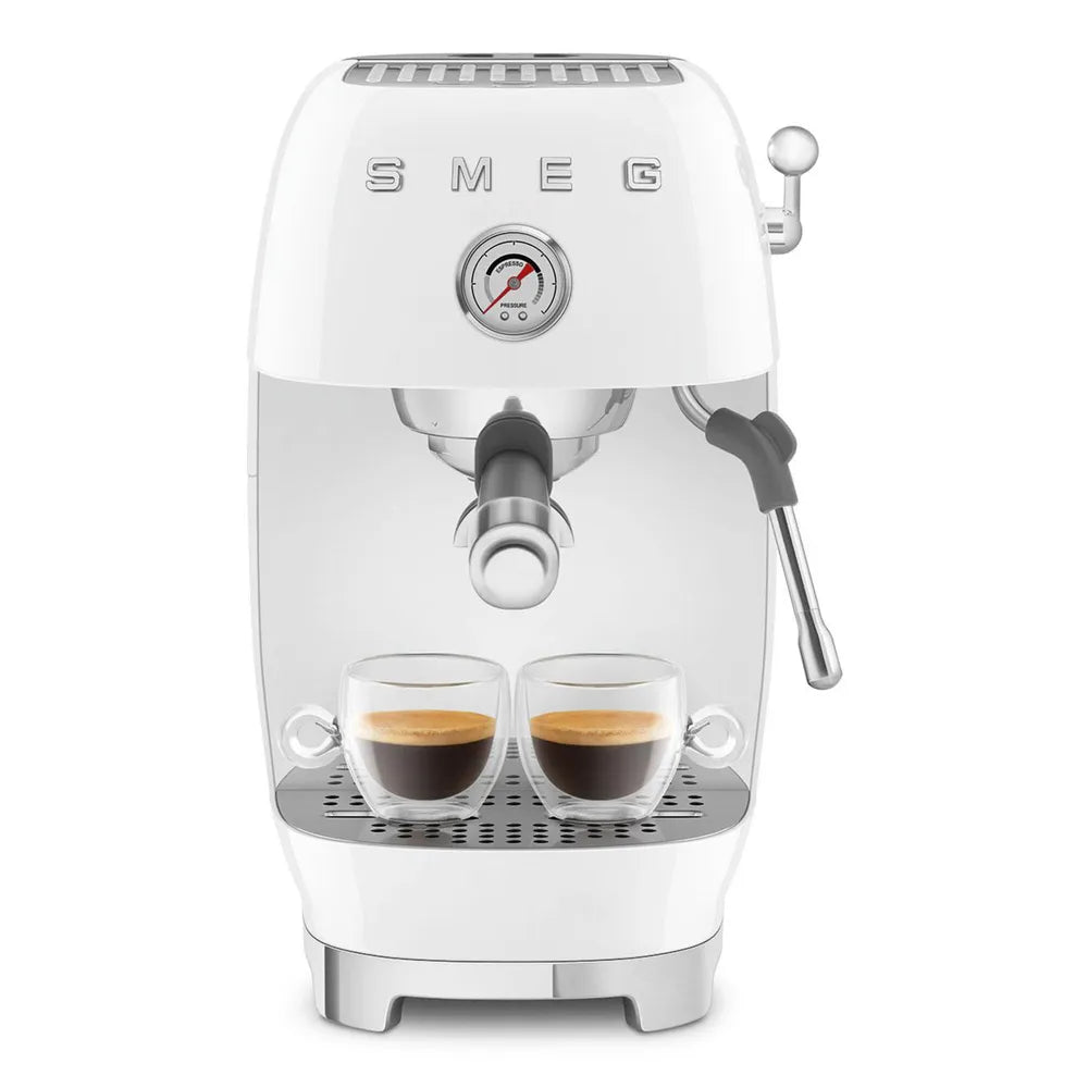 SMEG ECF03WHEU 50's Style Premium-Siebträger-Espresso Machine White