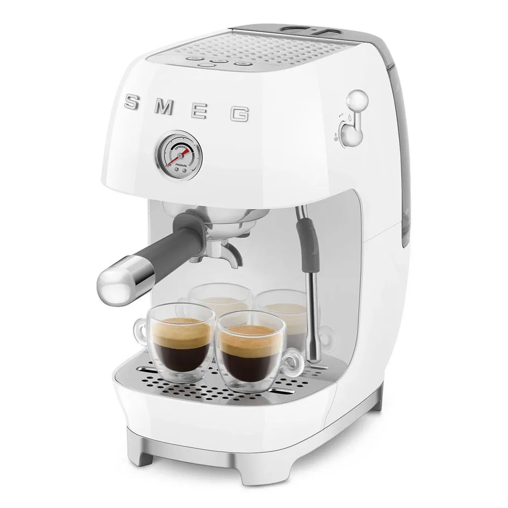 SMEG ECF03WHEU 50's Style Premium-Siebträger-Espresso Machine White