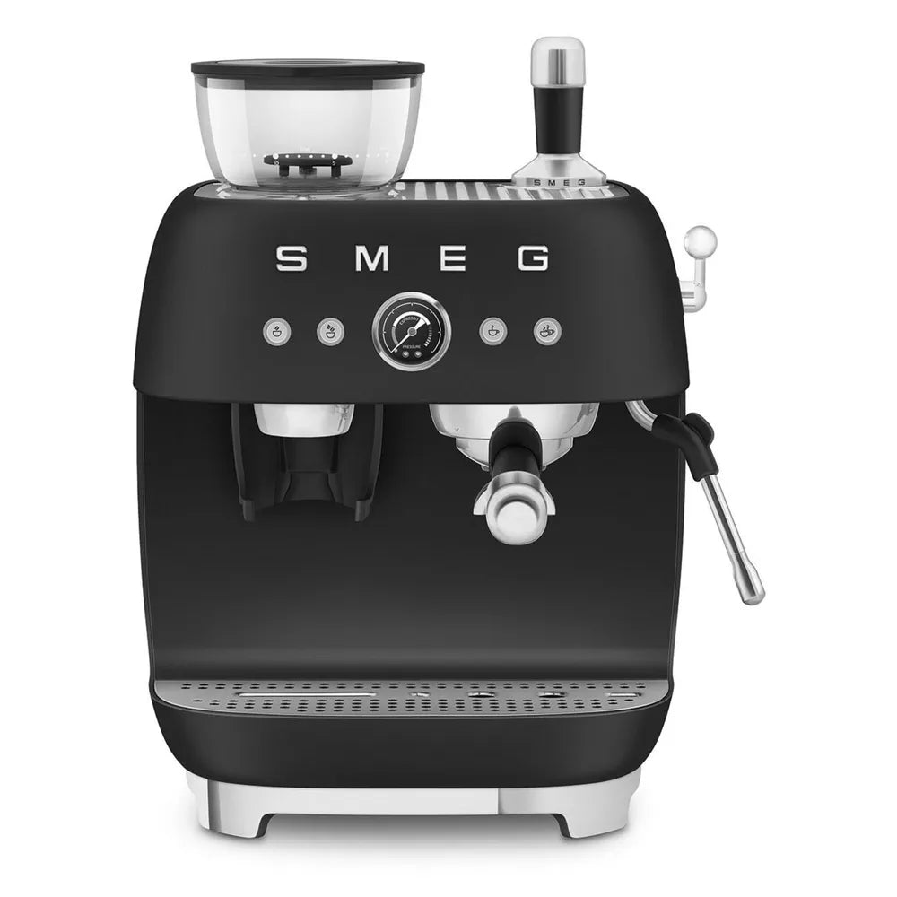 SMEG EGF03BLMEU 50s Style Siebträgermaschine with Kaffeemühle Black
