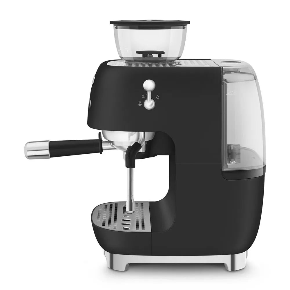 SMEG EGF03BLMEU 50s Style Siebträgermaschine with Kaffeemühle Black