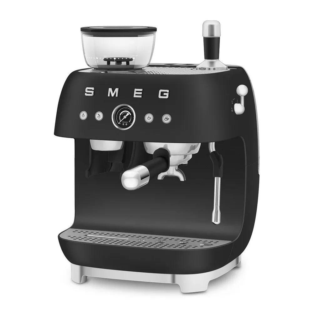 SMEG EGF03BLMEU 50s Style Siebträgermaschine with Kaffeemühle Black
