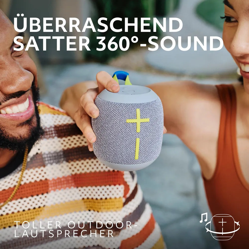 Ultimate Ears WONDERBOOM 4 Black, Kompakter Bluetooth Speaker (A2DP), 360- Degree- Soand, PartyUp Function, IP67- certified