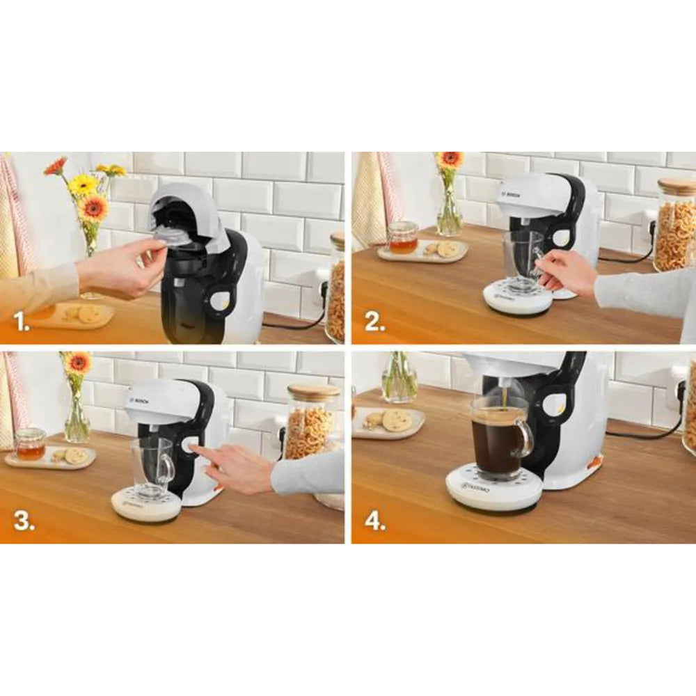 Bosch TAS114E TASSIMO Multi-Getränke-Automat STYLE friendly snow white