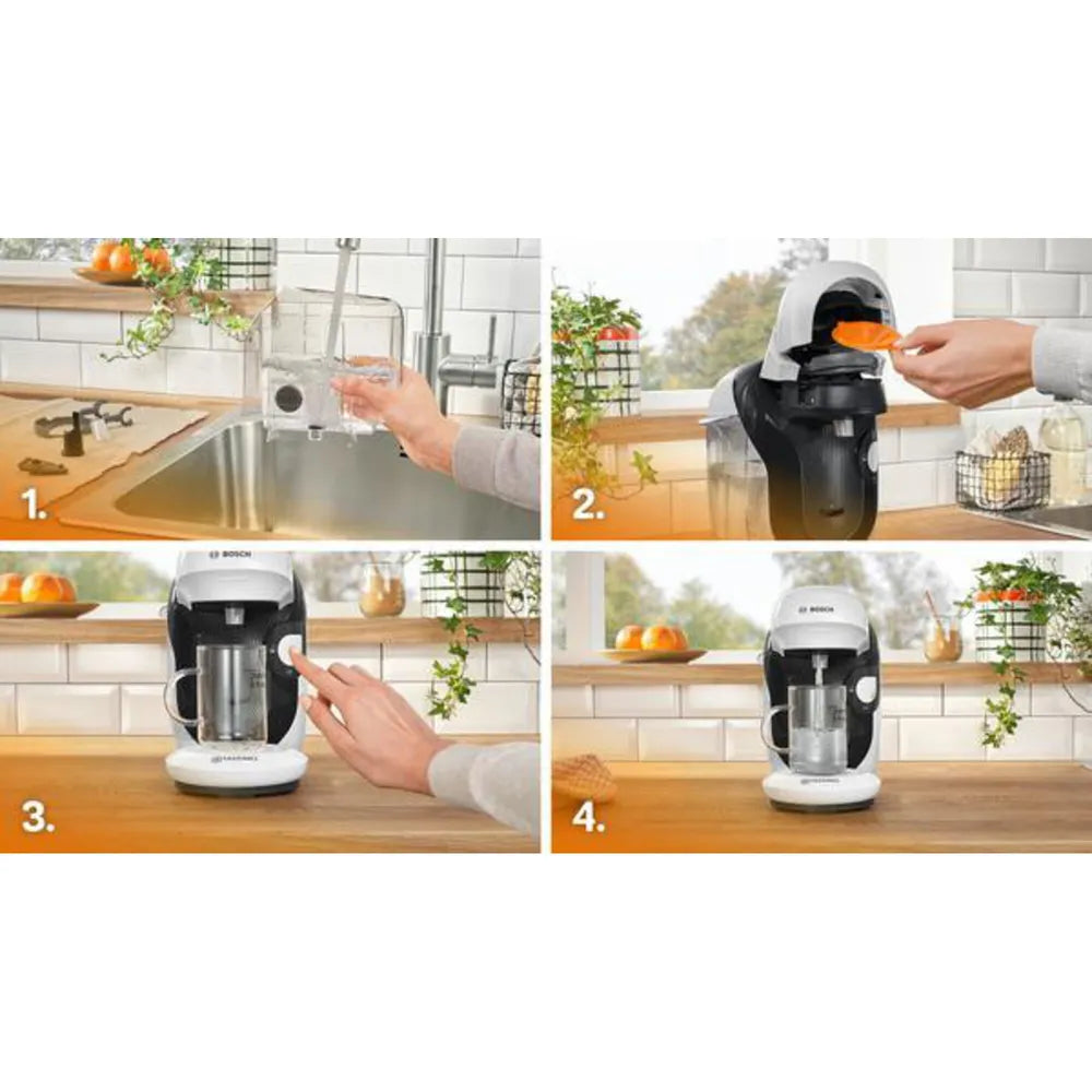 Bosch TAS114E TASSIMO Multi-Getränke-Automat STYLE friendly snow white