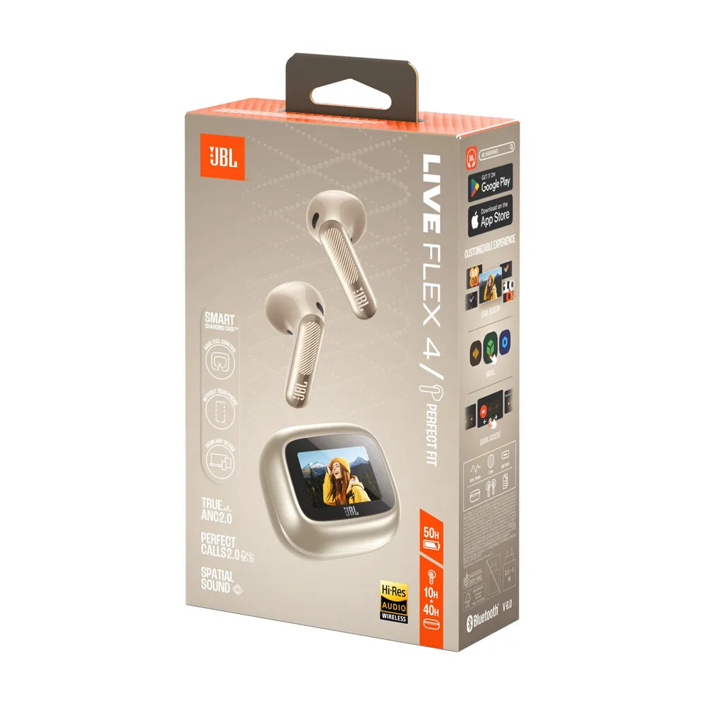 JBL LIVE Flex 4 True-Wireless In-Ear Bluetooth Headphones beige Noise Cancelling