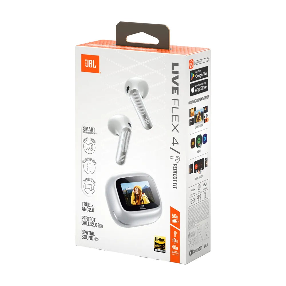 JBL LIVE Flex 4 True-Wireless In-Ear Bluetooth Headphones silver Noise Cancelling