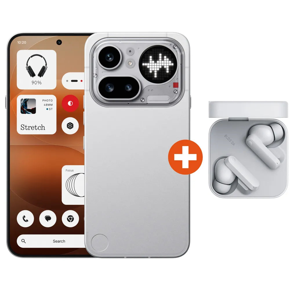 Nothing Phone (4a) Pro 12/256GB Dual-SIM silver Android 16 Smartphone + CMF Buds 2a Wirelesse In-Ear Headphones white